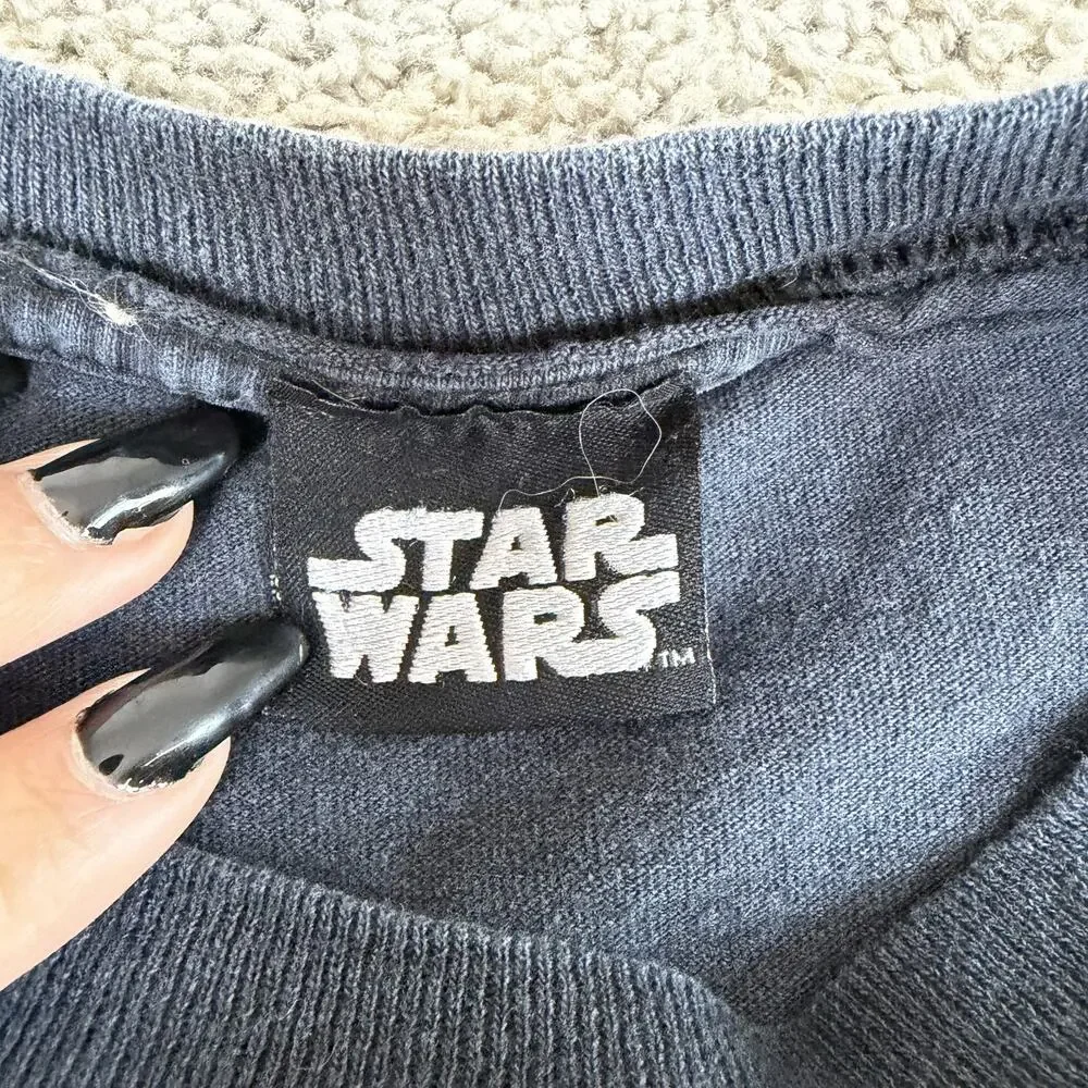 Star Wars Shirt Mens Large Black Don't Push My Buttons Darth Vader Graphic Tee - Picture 4 of 9